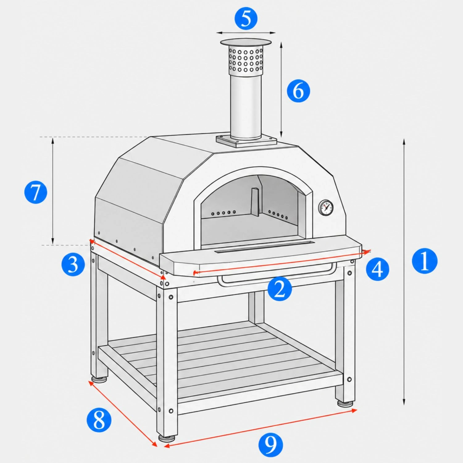 Custom Made Pizza Oven Cover